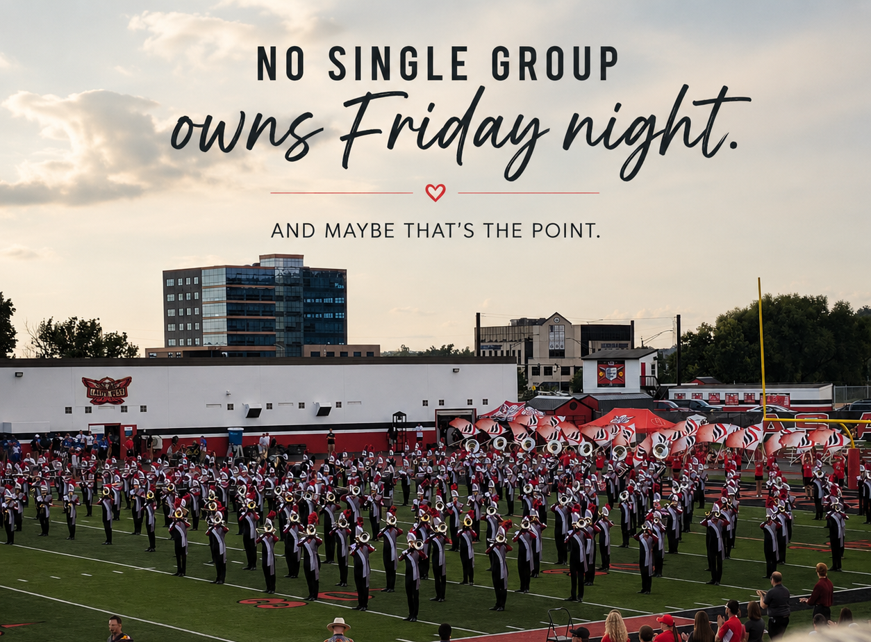 A Friday night football game under the lights
